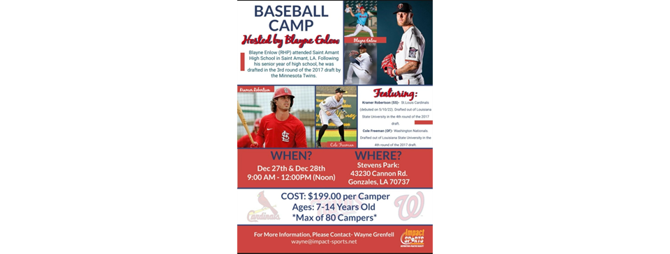 Winter Baseball Camp hosted by Blayne Enlow